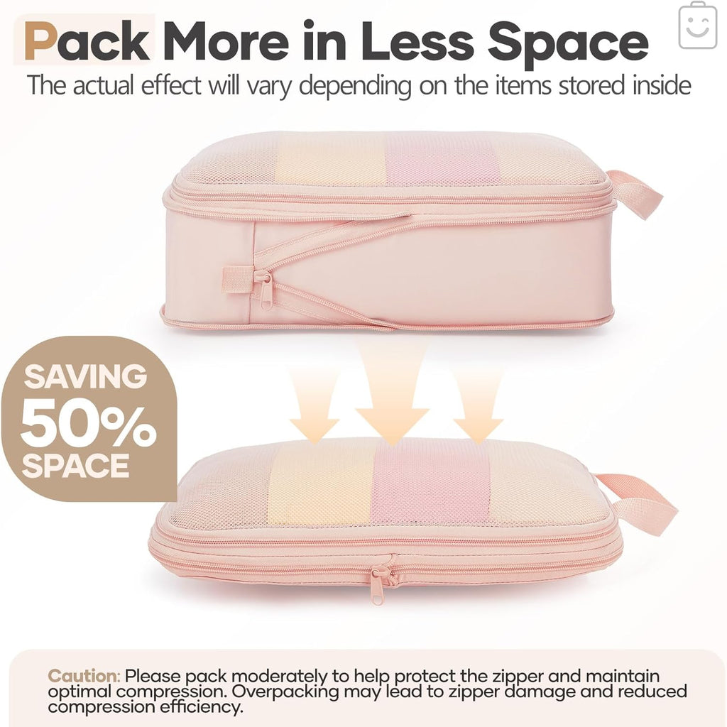 9/11 Set Compression Packing Cubes Garment Bags for Travel Essentials,Compressible Expandable Luggage Organizer Bags
