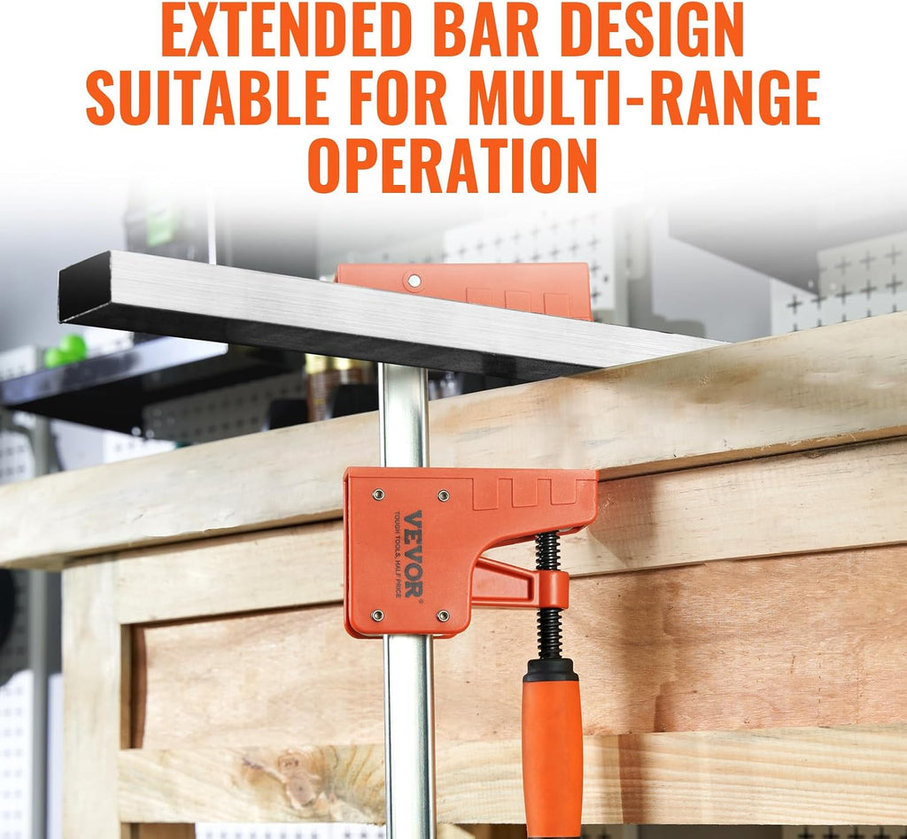 Bar Clamps for Woodworking, 2-Pack 50" Parallel Clamp Set, F Clamp with 1100 lbs Load Limit, Even Pressure
