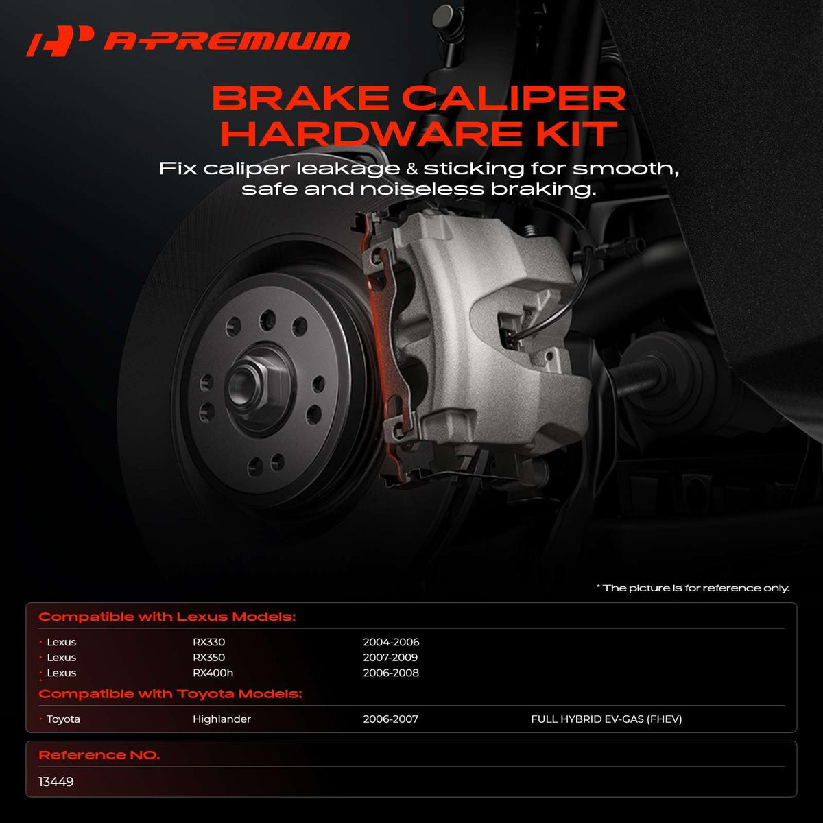 A-Premium Front Disc Brake Hardware Kit