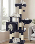 Cat Tree with Toy, Cat Tower condo for Indoor Cats, Cat House with Padded Plush Perch, Cozy Hammock and Sisal