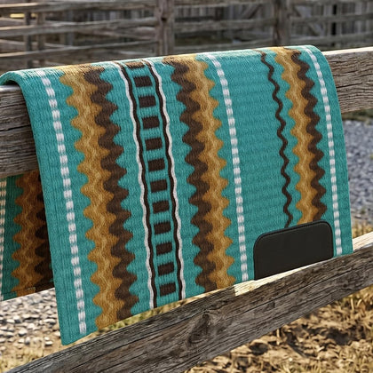 Western Show Saddle Pad/Blanket for Horses - Handmade Wool Saddle Blanket with New Zealand Design, Thick, Durable &