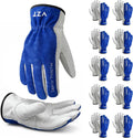 10 Pairs Leather Work Gloves for Men & Women, Bulk Pack, Durable Soft Grip, Heavy Duty Genuine Cowhide for Truck