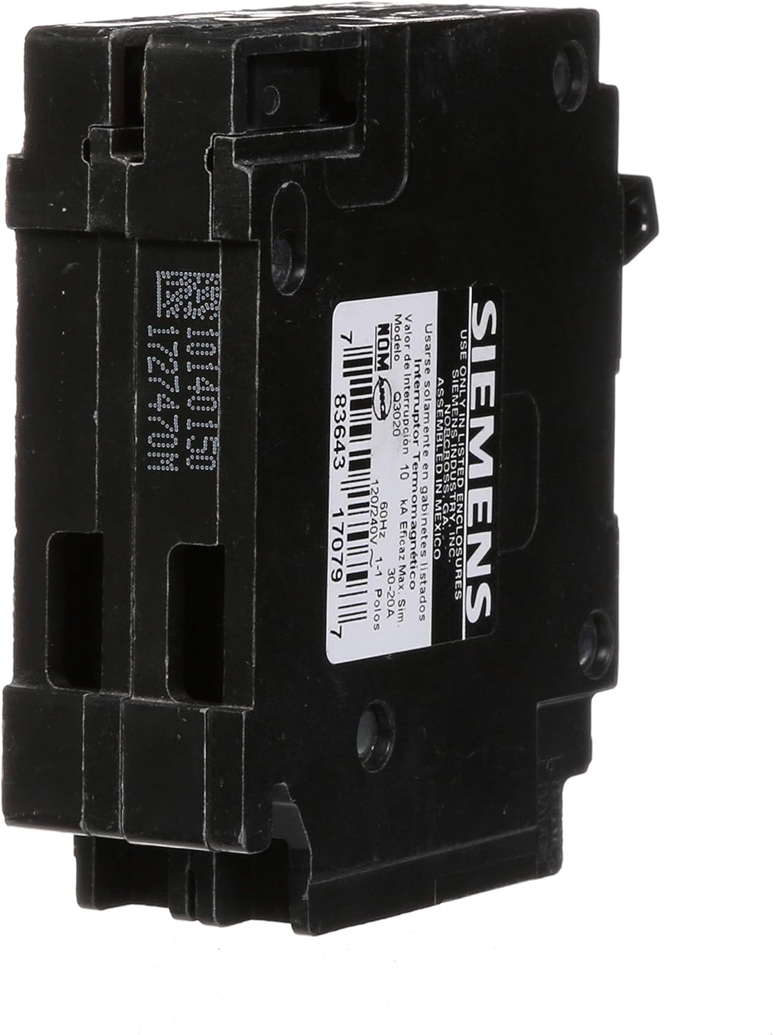 SIEMENS Q3020 30/20-Amp 1 Pole 120-Volt 10-Kaic DUPLEX Circuit Breaker