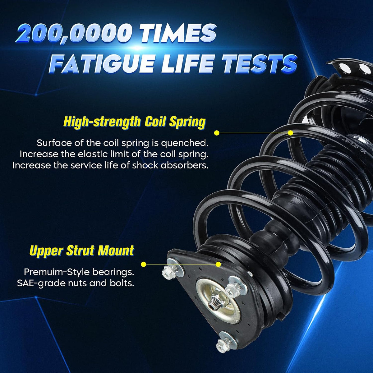 Front Strut Shock Assembly w/Coil Spring for Ford Escape 2014-2019 Select Models Replace 172751 172750, Left & Right, 2PCS