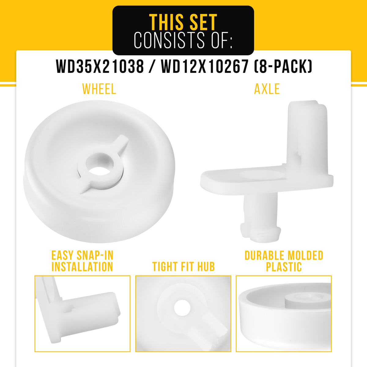 Dishwasher Lower Rack Wheel for General Electric GE GSD6500J10BB