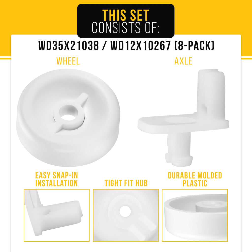Dishwasher Lower Rack Wheel for General Electric GE GSD6260J03SS