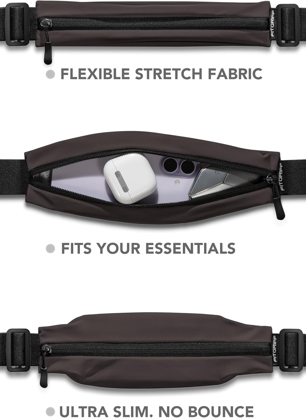 Running Belt V2 for Men & Women - Slim Fanny Pack, Phone Holder for Jogging, (Fits All Cell Phones) - Money Belt