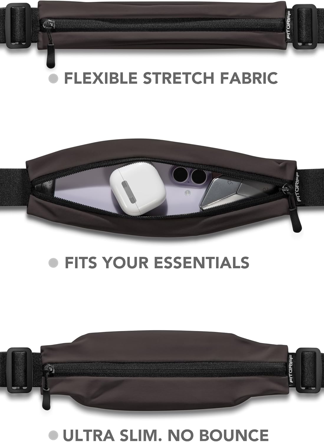 Running Belt V2 for Men & Women - Slim Fanny Pack, Phone Holder for Jogging, (Fits All Cell Phones) - Money Belt