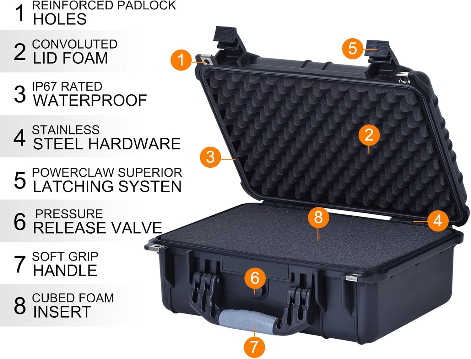 All Weather IP67 Waterproof Hard Camera Case,Hard Protective Case,Hard Case with Customizable Foam,Fit Use of