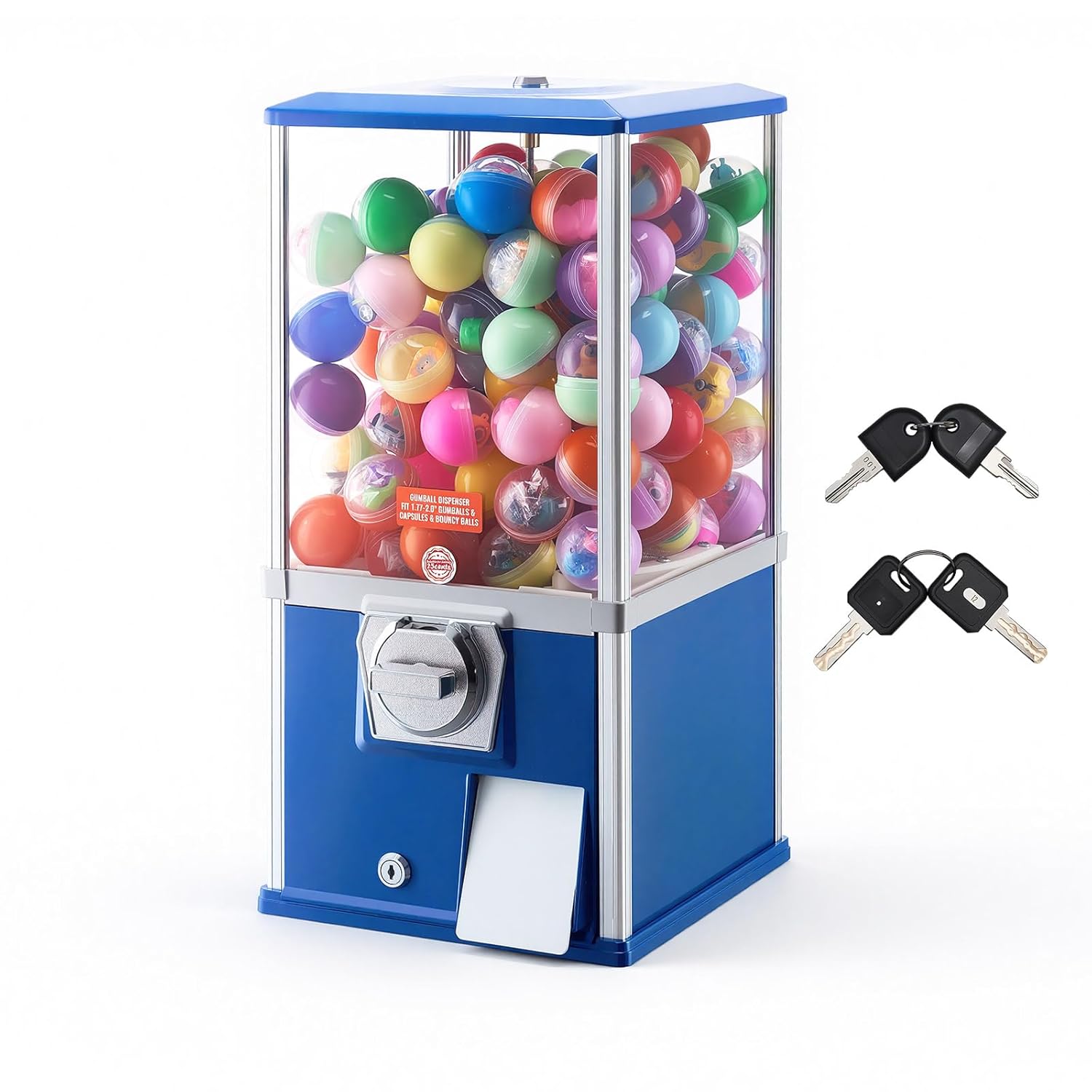 Gumball Machine, 21 inch Candy Vending Machine Dispenser, 25-Cent Vending Machines for Shopping Malls, Supermarkets