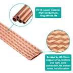 9.84ft Flat Copper Braided Ground Strap with Rings Terminal for Protect Wire
