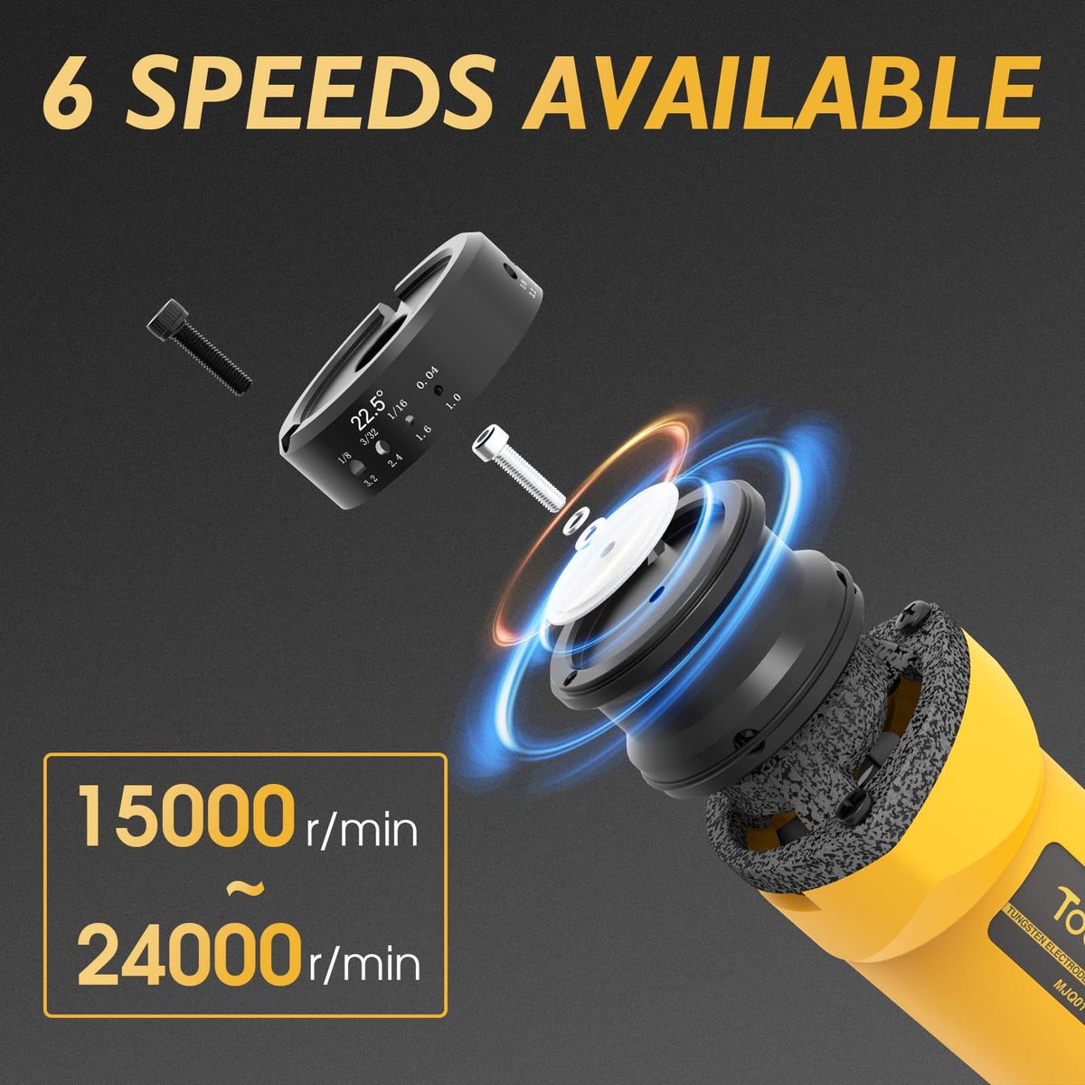 TOOLIOM 110V Tungsten Electrode Sharpener, 4 Sizes and 3 Angles
