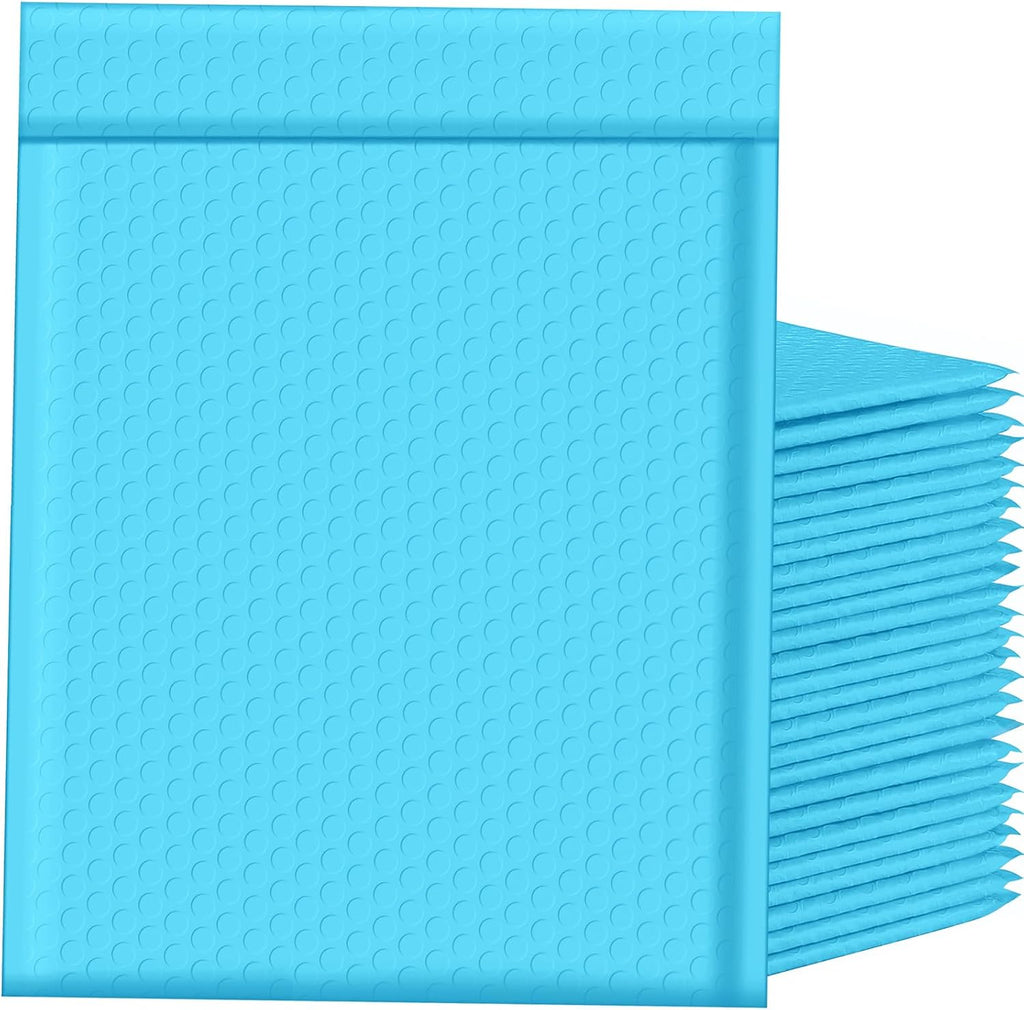 Light Blue Bubble Mailers 10.5x16 for Clothes, 25pcs Usable 10.5x15