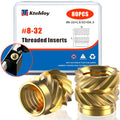 80Pcs #8-32 Threaded Inserts, #8-32 Female Thread SAE Knurled Nuts Assortment Kit, Brass Heat Set Insert for Plastic and 3D Printing Components (#8-32 * 5/32 * 6.3)
