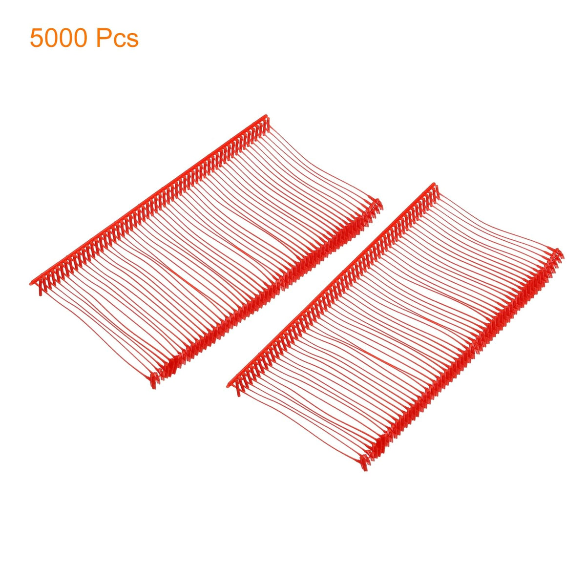5000Pcs Standard Tagging Gun Fasteners,2 Inch Red Garment Tags Label Gun Plastic Refills, Fabric Tag Attachments Gun