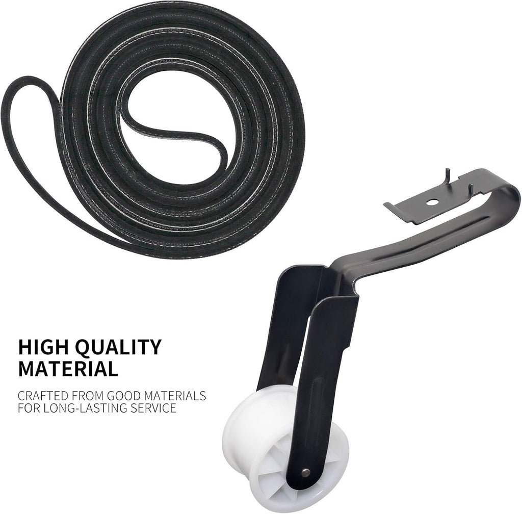 Upgraded 4392065 Dryer Repair Kit - 349241T Dryer Rear Drum Support Roller 691366 Idler Pulley 341241 Belt by Sikawai