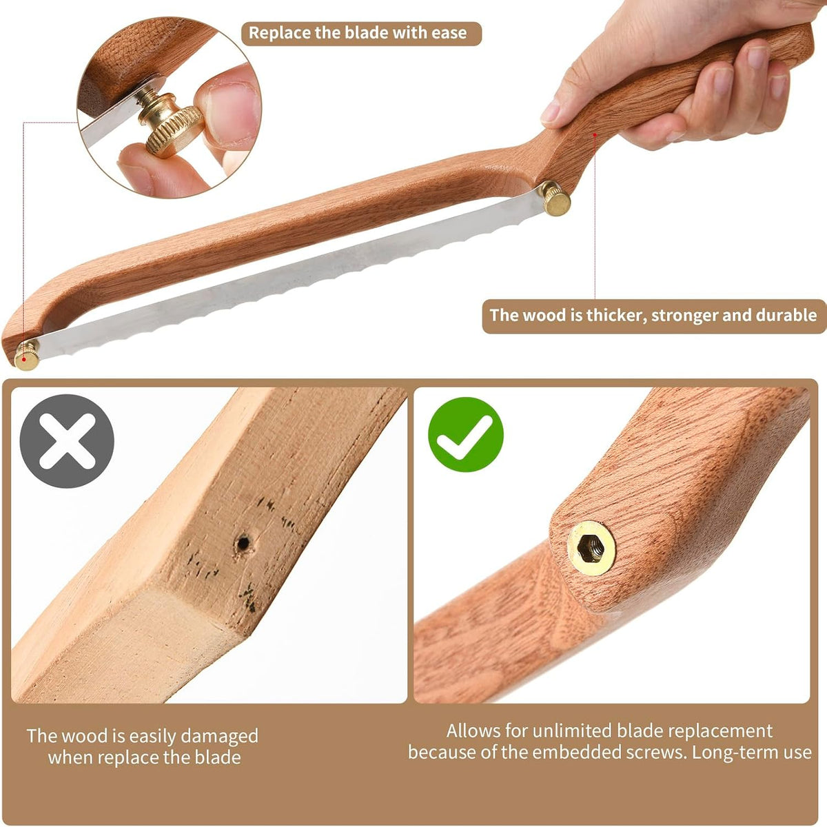 Sourdough Knife, Sourdough Bread Bow Knife, Bread Saw for Slicing Cutter