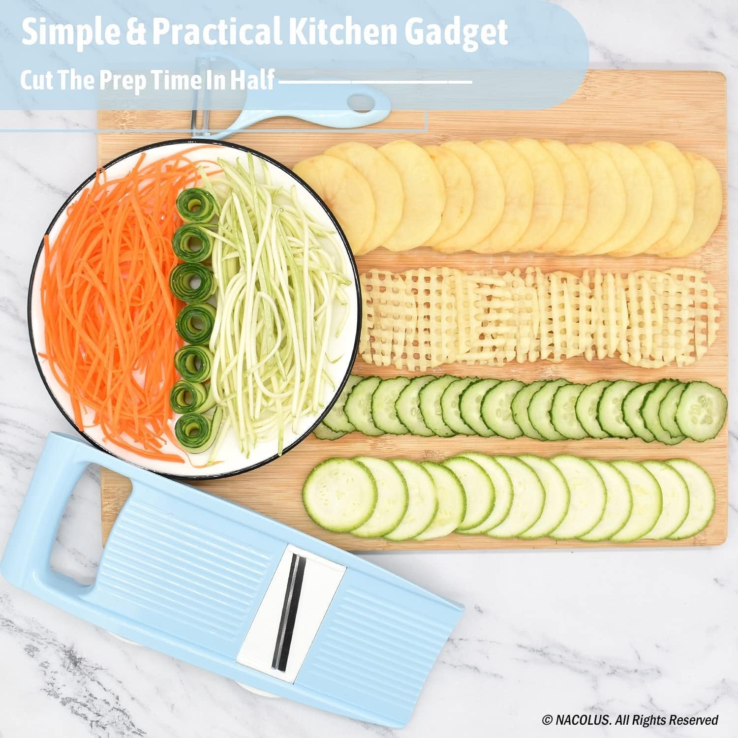 Handheld Mandoline Slicer for Kitchen, Vegetable Slicer Multi Blade Potato Chip, Veggie shredder, Vegetable Cutter