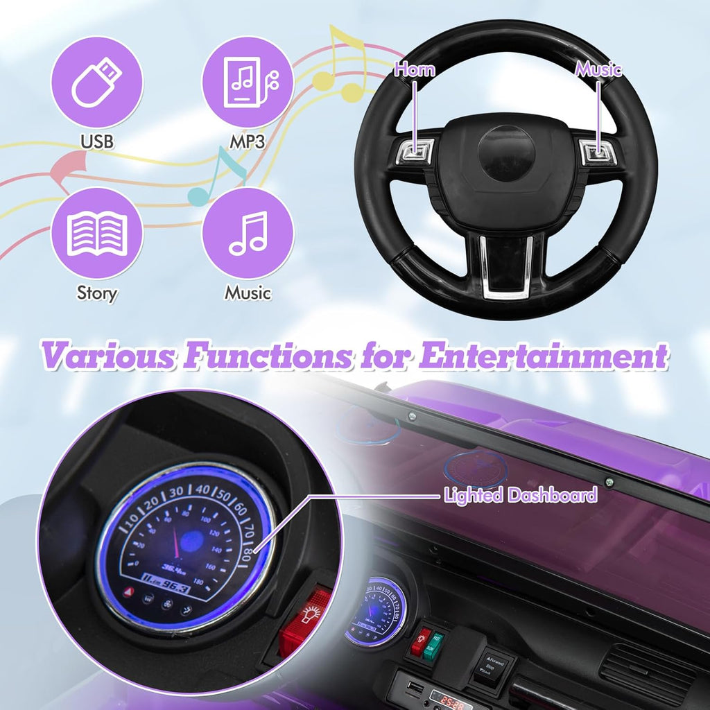 24V 2 Seater Ride on Car for Kids, 2WD/4WD Battery Powered with Remote Control, Music, USB, MP3, Spring Suspension
