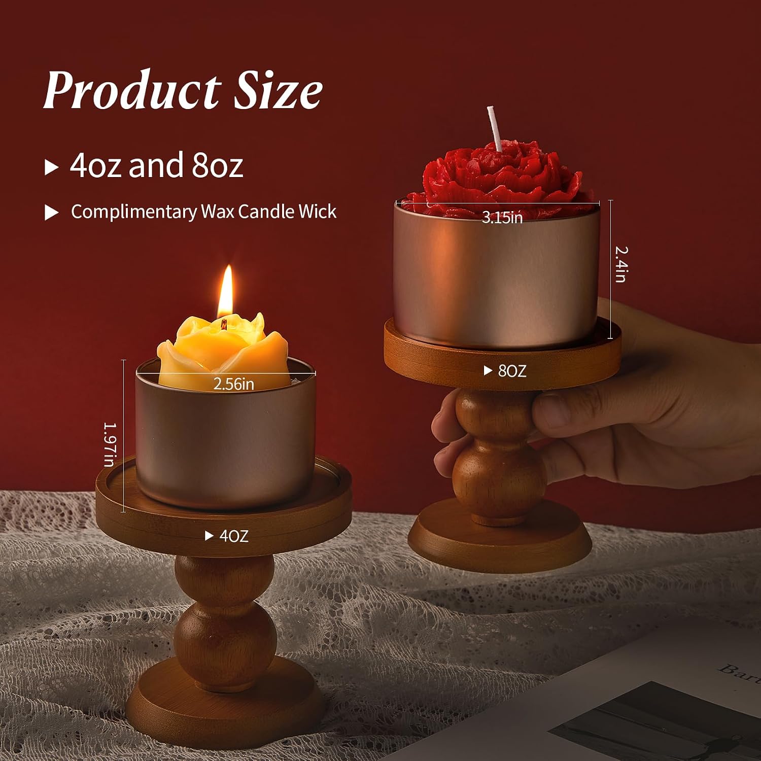 4oz Candle Tins Jars Cans with Lids and Wax Wick for Making Candle | Glod Empty Candle Containers for Small Business