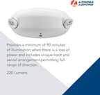 Lithonia Lighting Quantum Emergency Light, 2 Aimable Lamp Heads, 120/277V