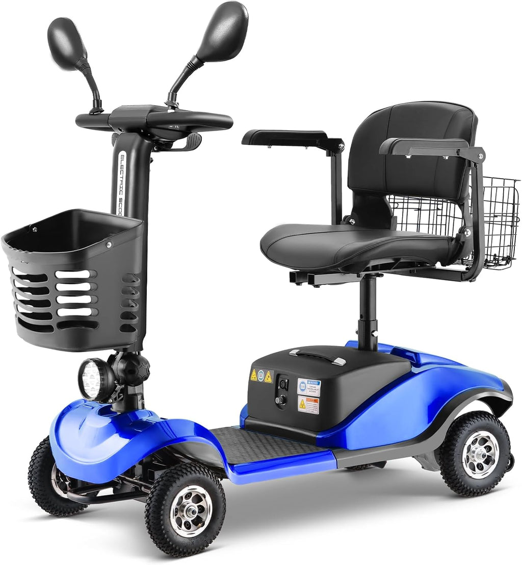 4 Wheel Electric Power Mobility Scooter for Adults, Electric Scooter for Seniors Folding Mobility Scooter -Max Speed