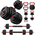Adjustable Dumbbell Set, 20/30/45/70/90lbs Free Weight Set With Double Locknut, 5-in-1 Dumbbells Set Includes