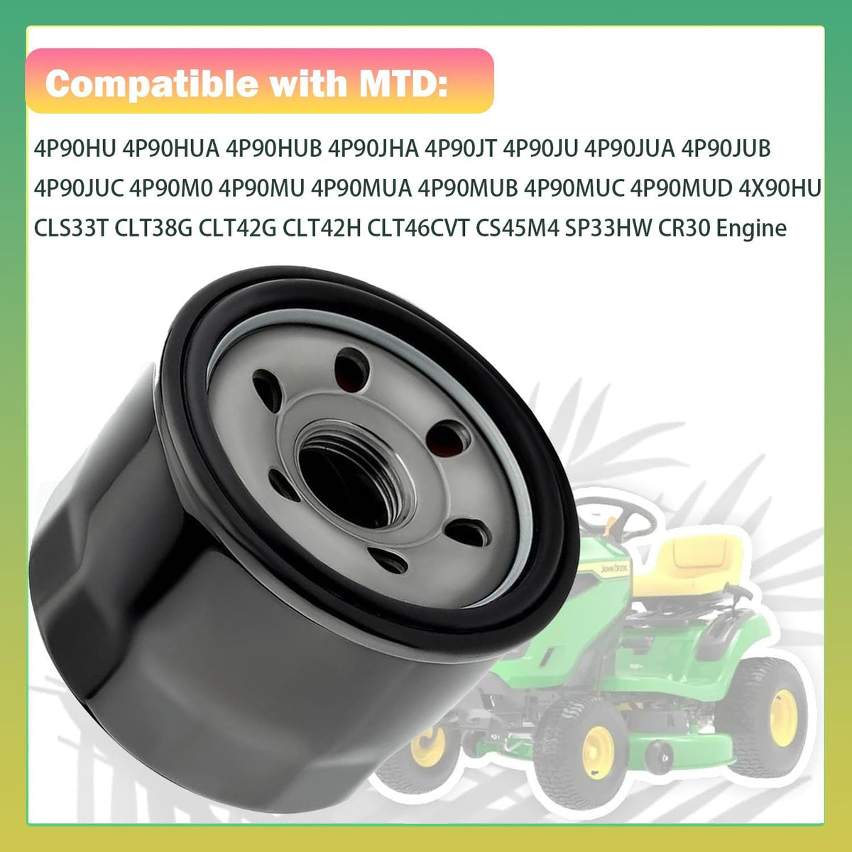 951-12690 Oil Filter for Troy Bilt TB30 TB30R TB42 MTD 751-12690 420cc Lawn Mower Craftsman LT1500 LT4200 R1000 T1200 T1300 T1500 fits for Cub Cadet XT1 CC30H CC800 CR30 Mowers（2 Packs）