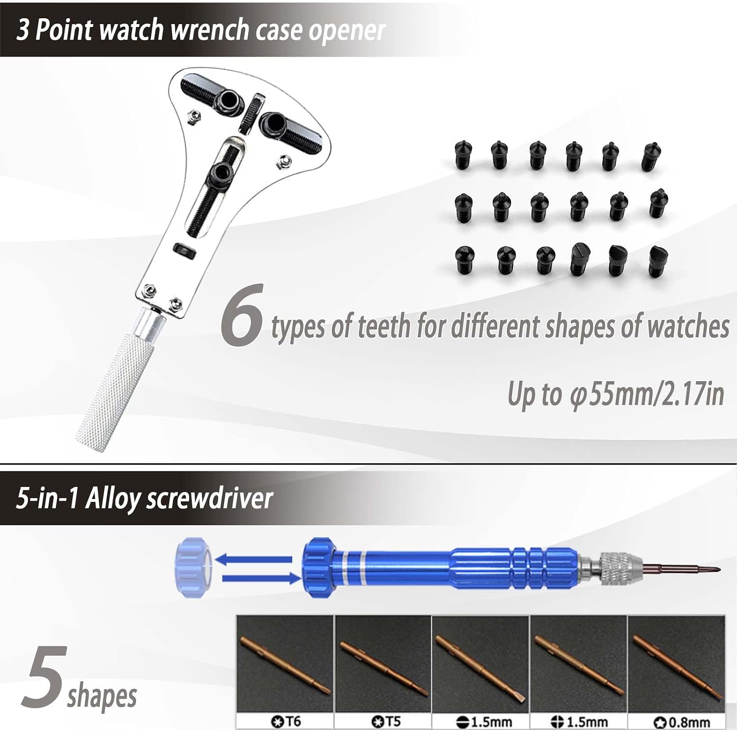 Watch Repair Kit, GLDCAPA Professional Watch Battery Replacement Kit, Watch Repair Tools with Carrying Case, Watch