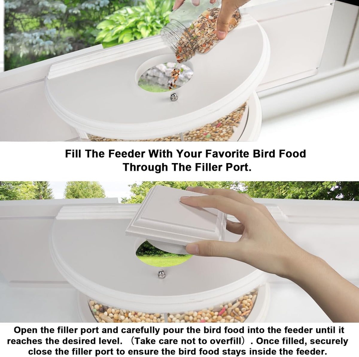 in Window Bird Feeders for Viewing - 180° Clear View Bird Feeder, Durable, Elegant, Fits Windows 27-35" Wide, for