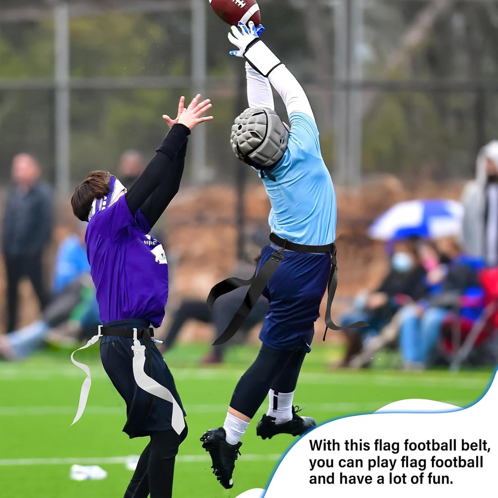 10/12 Players Flag Football Belts and Flags | Adjustable Football Belts for Adults, Flag Football Set for Kids Team