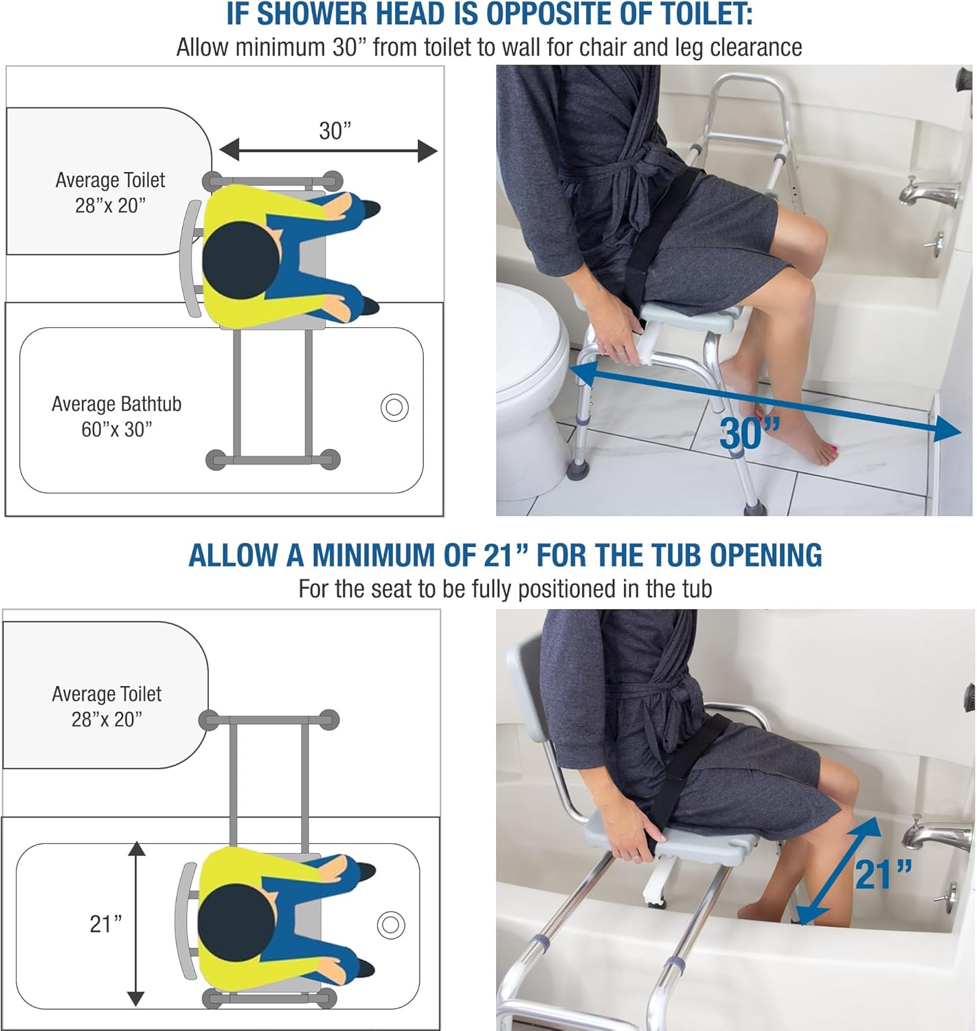Tub Transfer Bench and Shower Chair with Non Slip Aluminum Body, FSA Eligible, Adjustable Seat Height and Cut Out