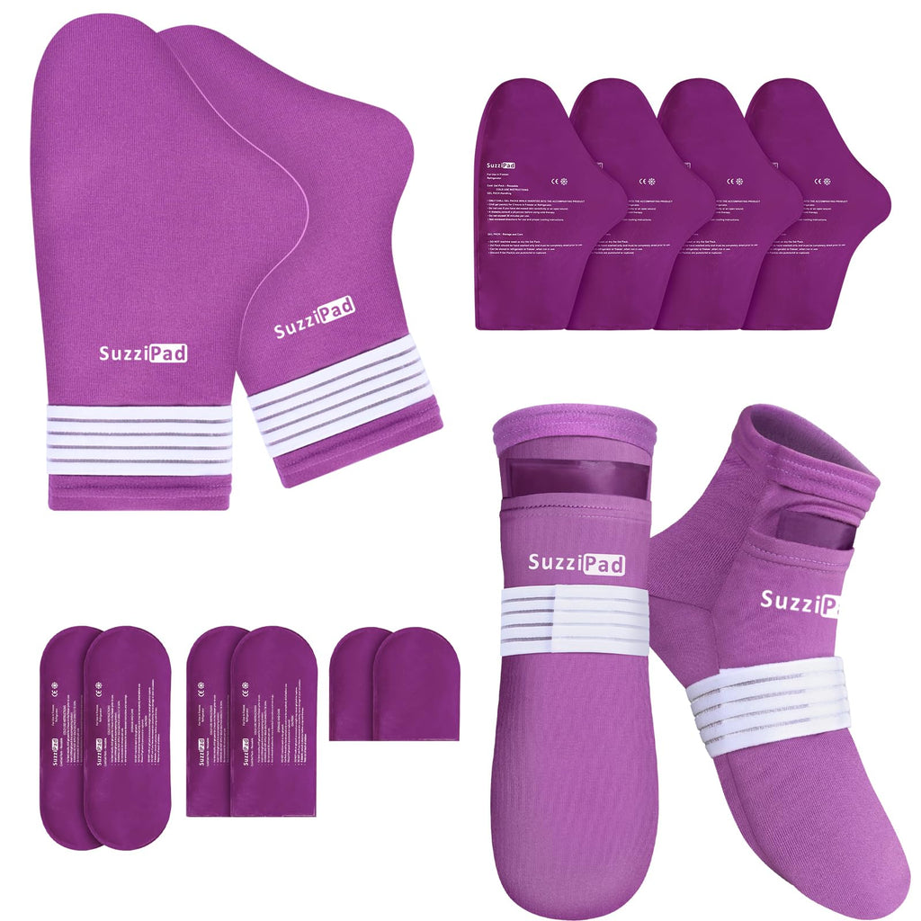 Cold Socks & Hands Ice Pack for Chemo Must Haves, Purple, S/M