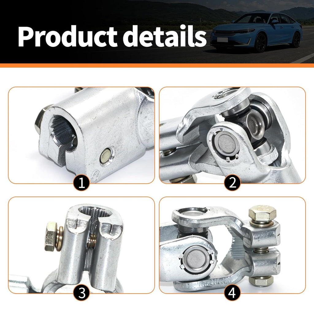 53323-SF4-003 Steering Coupler Shaft U Joint Compatible with Honda Civic 1992-1995 Non-Power Manual Steering, Replace 53323-SM4-013, Steering Shaft Joint Coupler Replacement