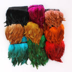 5 Yards Rooster Feather Trim 5-7 inches Wide, Black