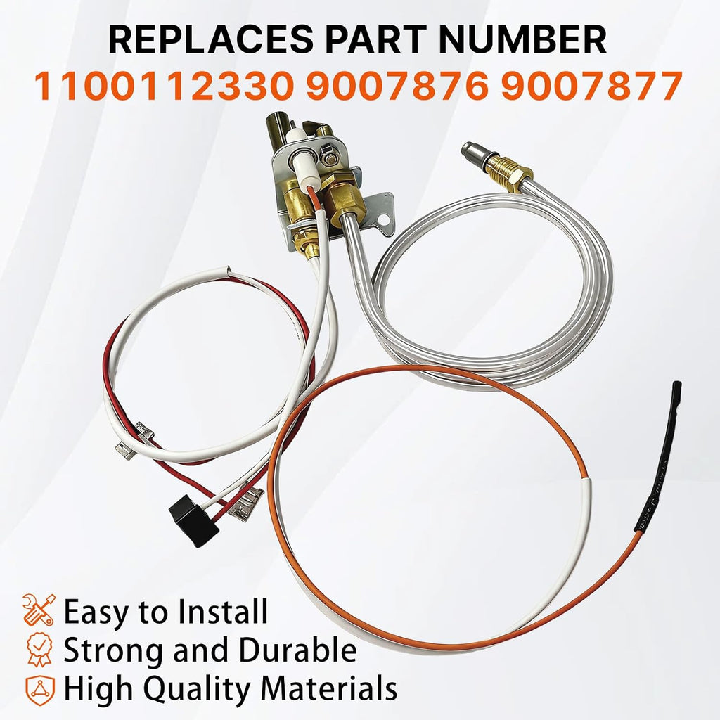 DFD Upgrade 100112330 Water Heater Pilot Assembly, Replace 9007876 Thermopile, Compatible with 301 300 Series Whirlpool Water Heater Parts & A.O.Smith, American, State, Reliance, Kenmore