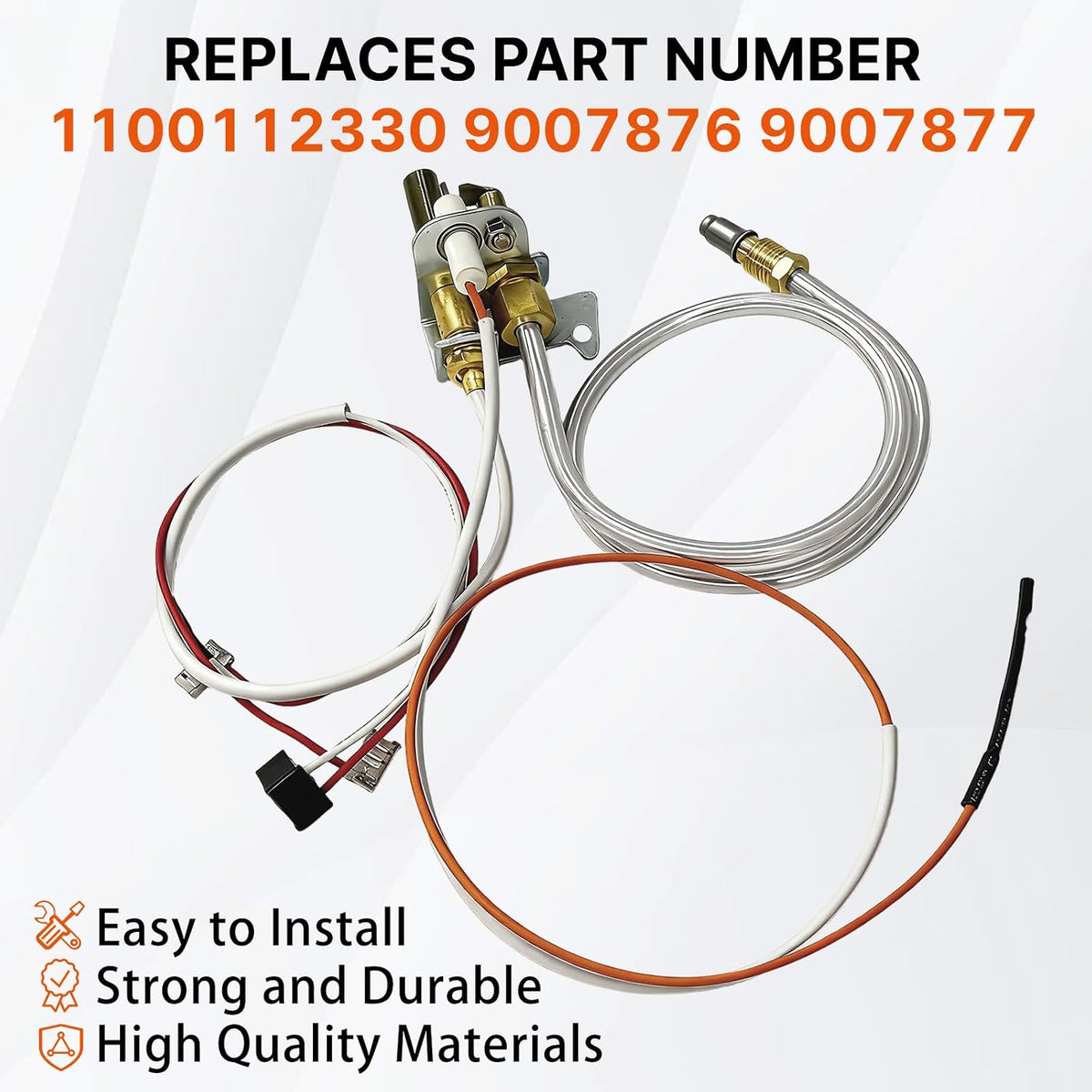 DFD Upgrade 100112330 Water Heater Pilot Assembly, Replace 9007876 Thermopile, Compatible with 301 300 Series Whirlpool Water Heater Parts & A.O.Smith, American, State, Reliance, Kenmore