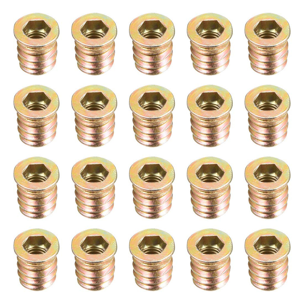 uxcell Wood Furniture M6x13mm Threaded Insert Nuts Interface Hex Socket Drive 20pcs