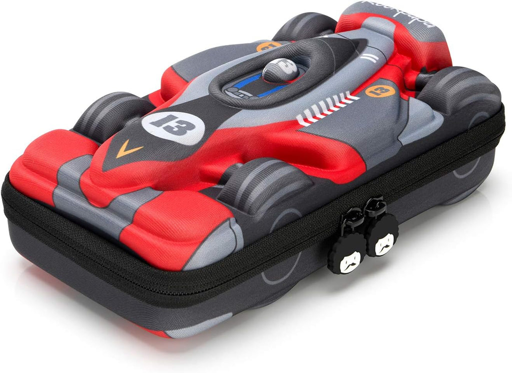 Large-Capacity Race Car Pencil Case, Pencil Box, Storage Box for School Students Boys Teens Kids Toddlers Grey Red