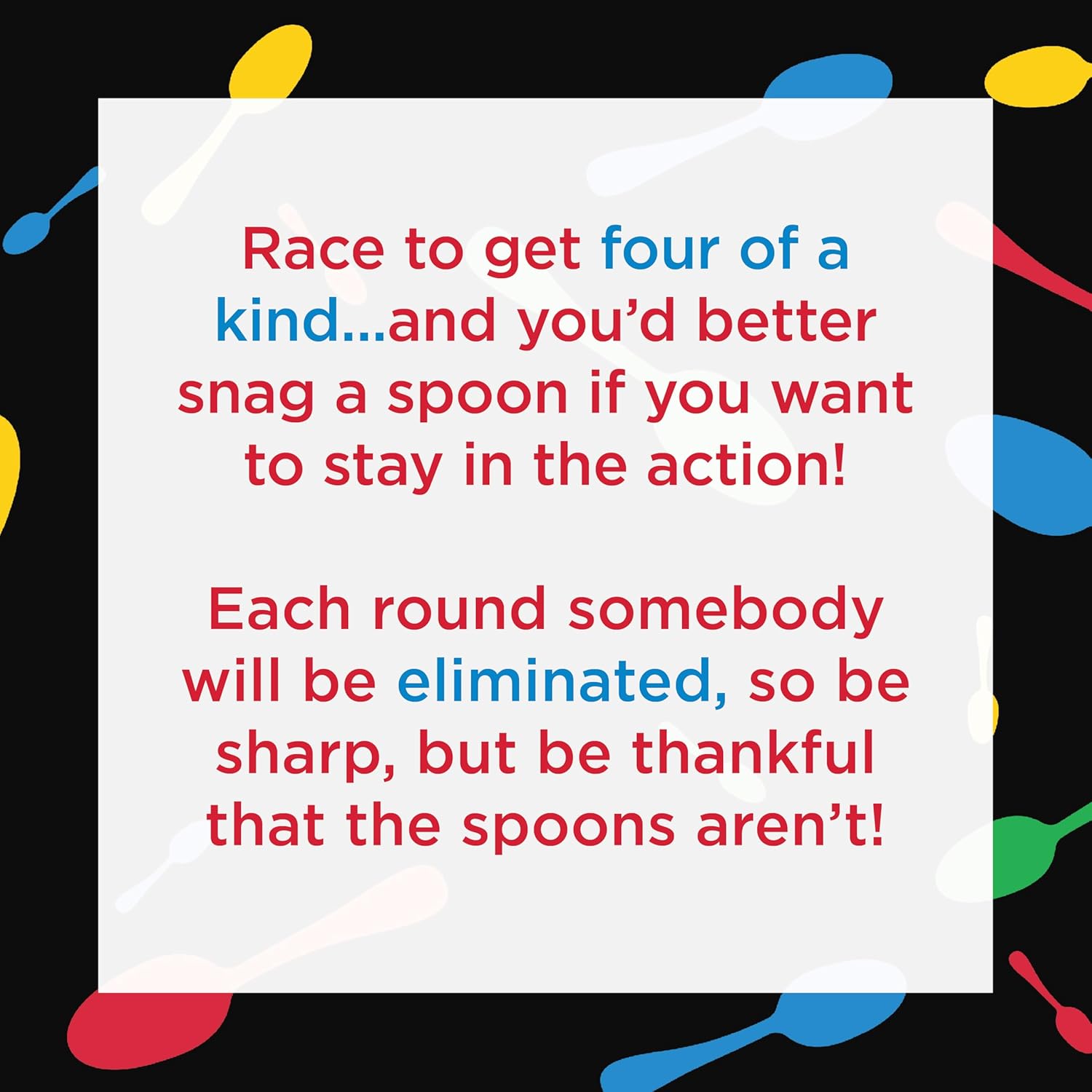 Giant Spoons,Card Games for Kids - Spoons Game,Deck of Cards,Fun Family Games for Kids and Adults, Playing Cards,Game