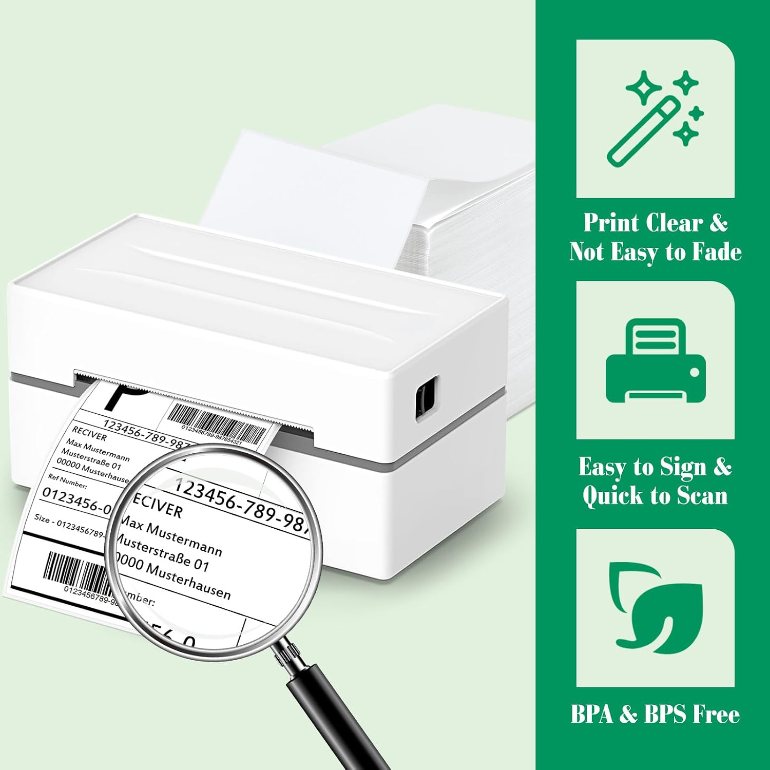 Thermal Labels 4x6 200 Labels Fanfold Direct Shipping Labels | Perforated and Strong Adhesive Mailing Stickers Paper