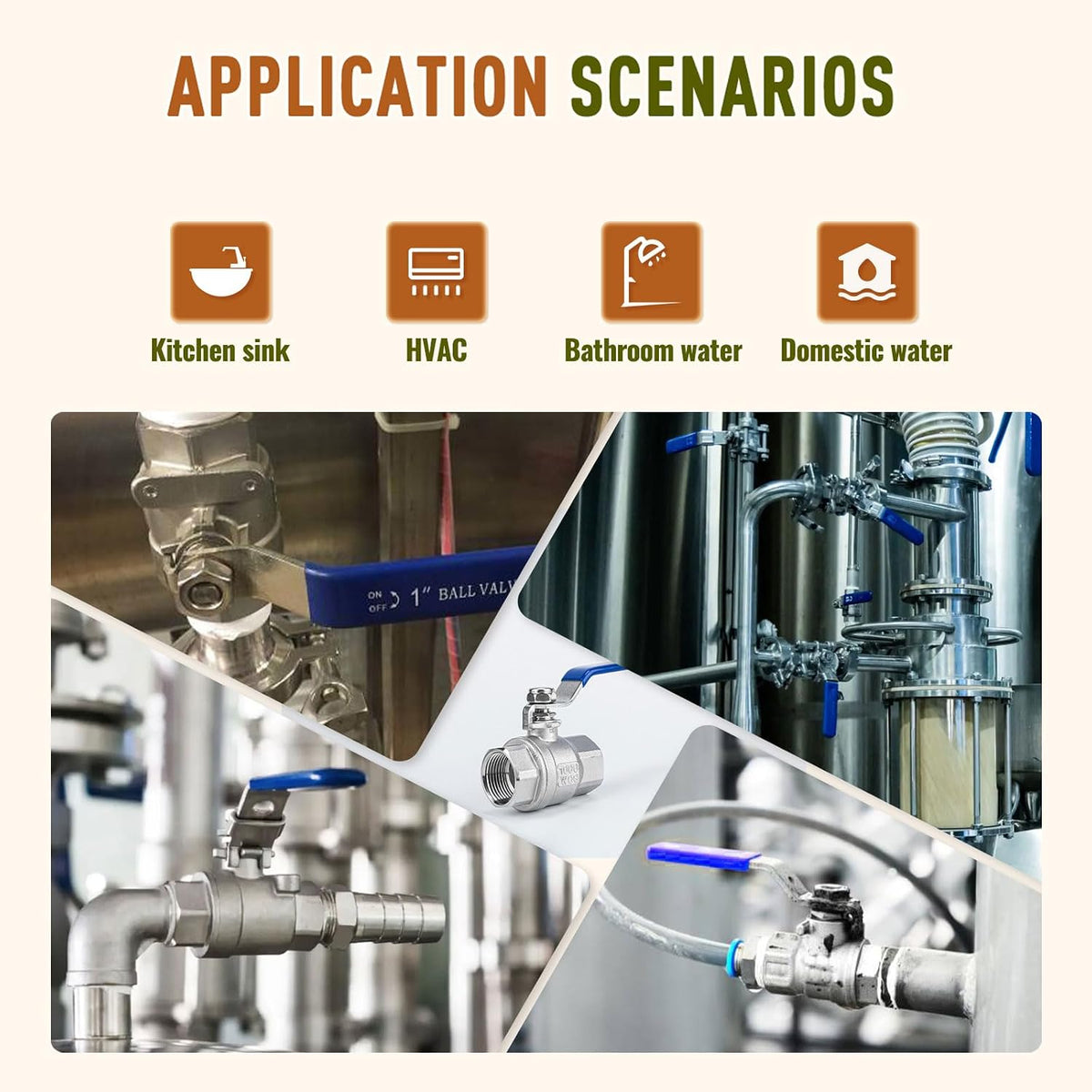 3/4 inch Ball Valve 2 Pack Full Port Female NPT Thread Shut Off Valve