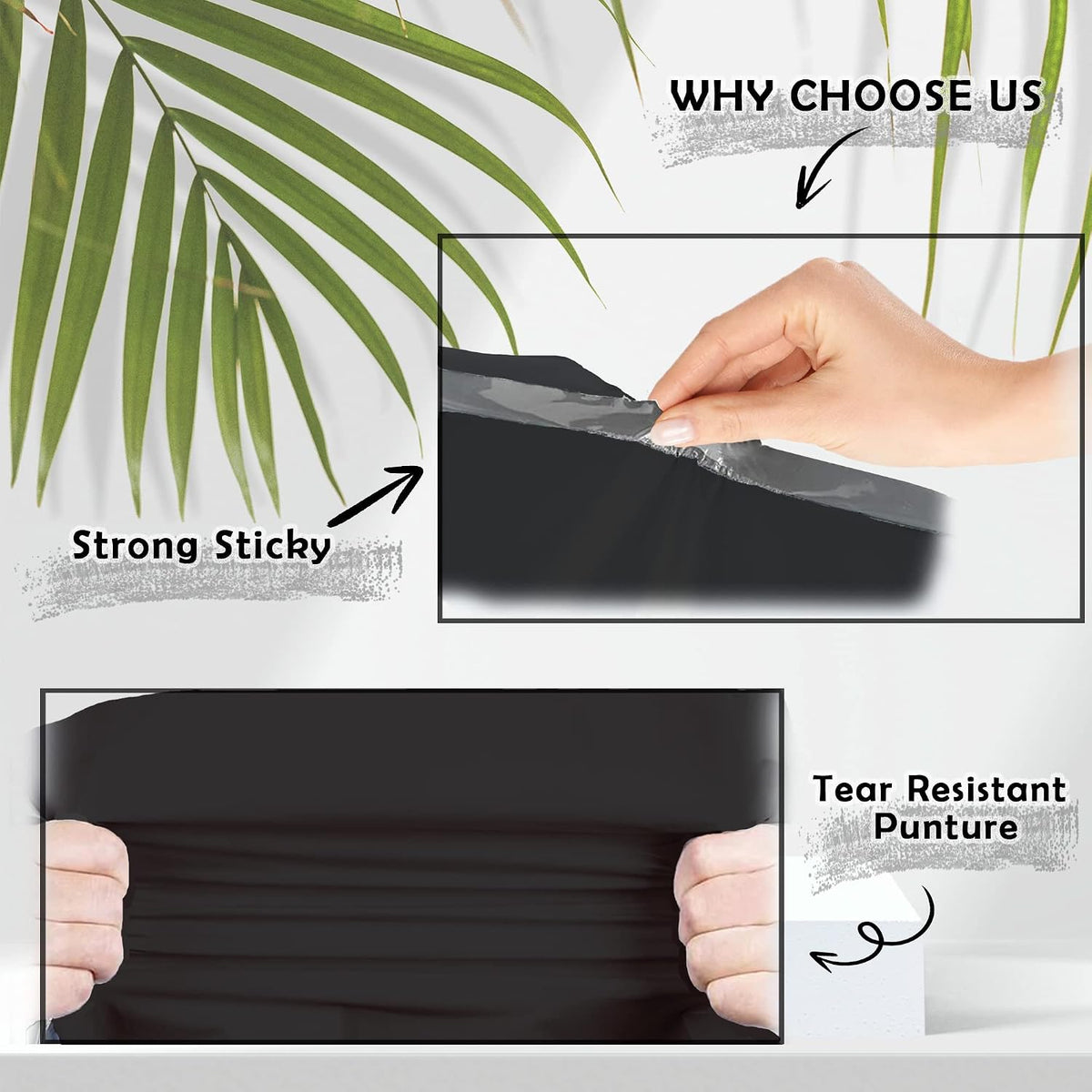 Black Poly Mailers 14.5x19 100 Pack Self-Seal Shipping Envelopes M7