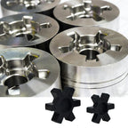 4-Pack L090/L095 NBR Rubber Spider Insert - Solid Center Inserts for L-Jaw Coupler Set, Black (4, L090/L095)