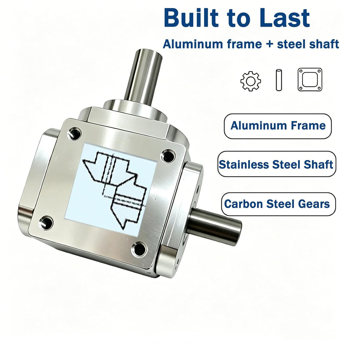 90 Degree Right Angle Gearbox 1:1 Bevel Gear Drive