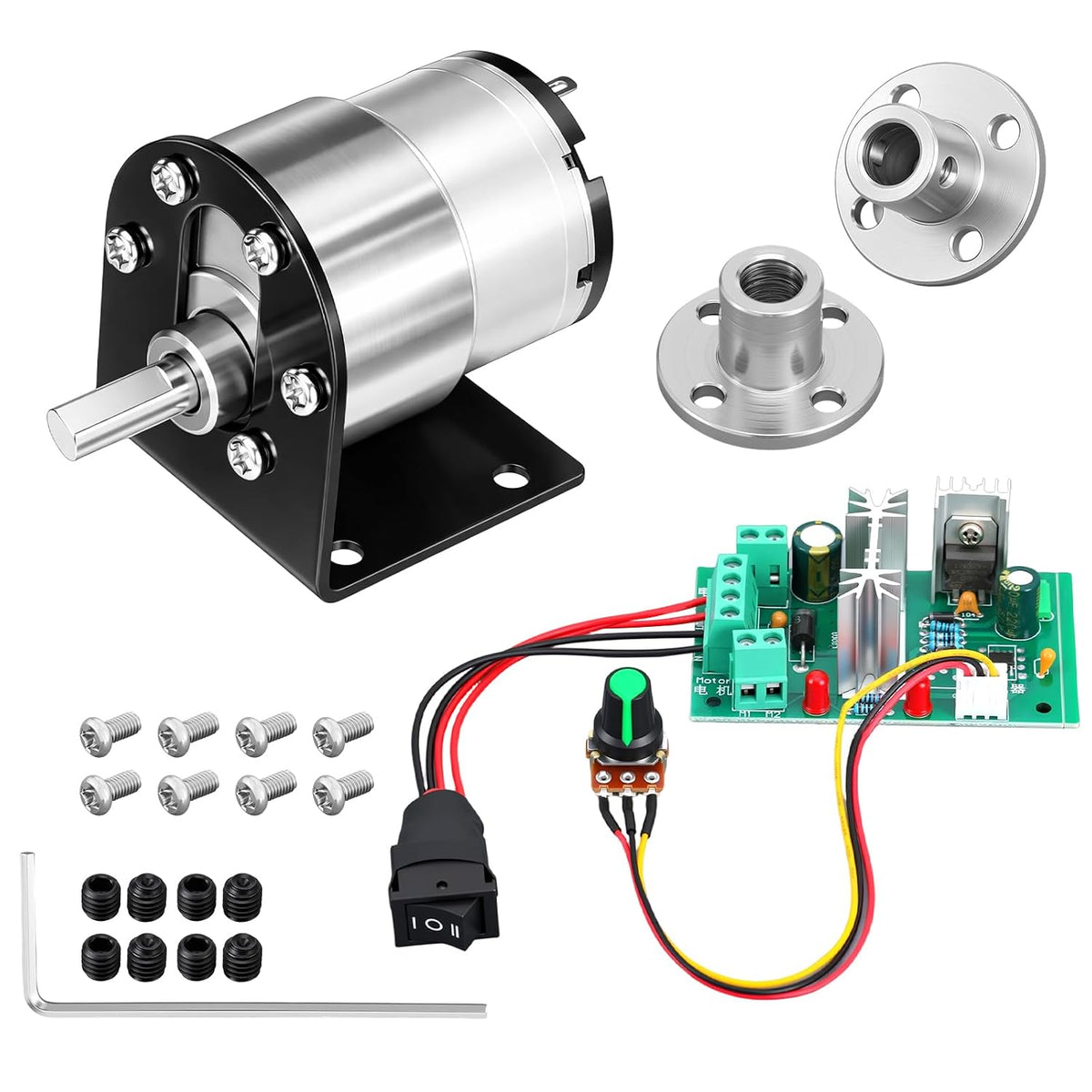 Copkim 12V DC Geared Motor Kit, 100rpm