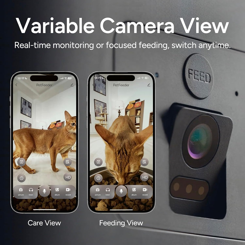Automatic Cat Feeder with Camera: 6L Automatic Dog Feeder with 2-Way Audio Night Vision Dual Power Supply App Control