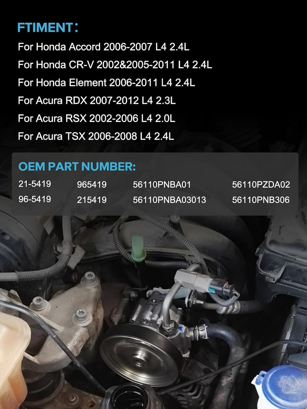 TAUTOY Replace 21-5419 Power Steering Pump with Pulley【2.0L 2.3L 2.4L】