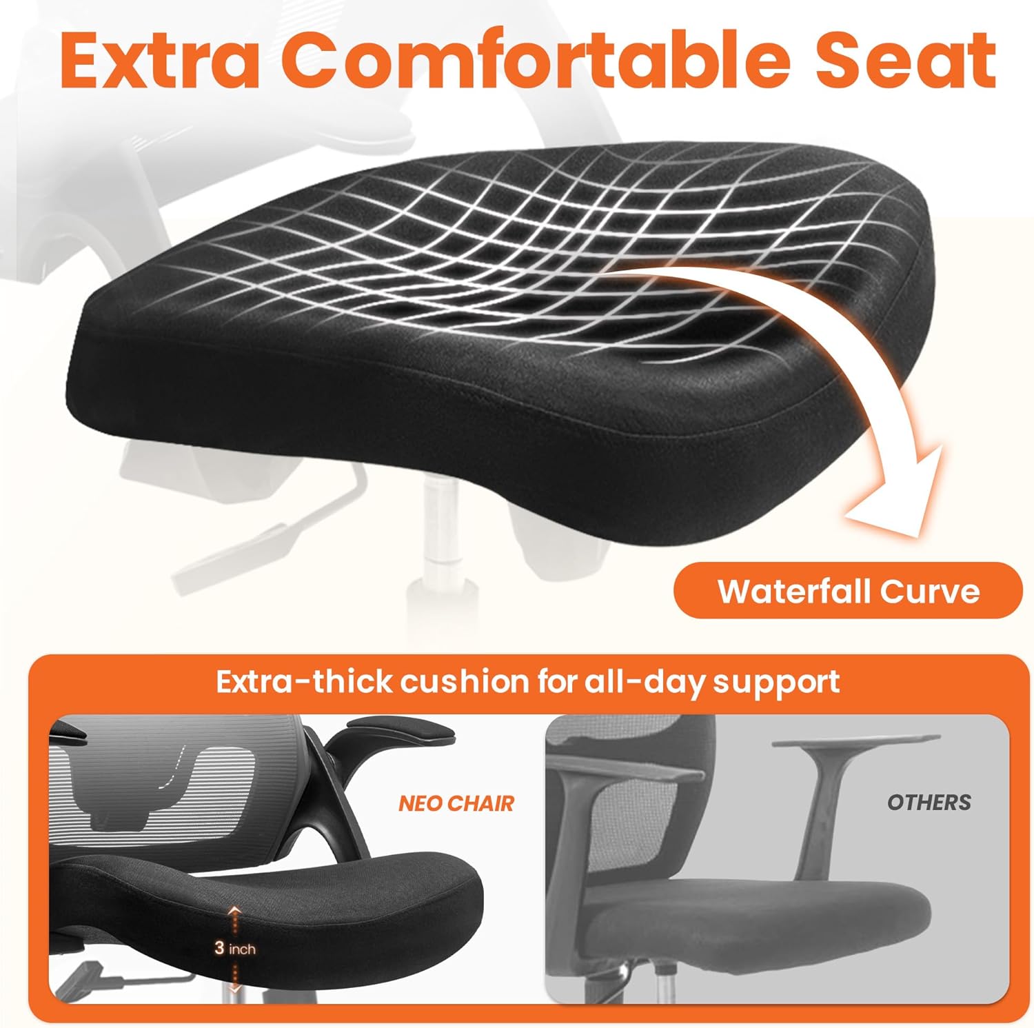 Office Desk Chair Gaming Computer High Back Support Mesh Comfy Seat with Adjustable Ergonomic Headrest Lumbar Rolling