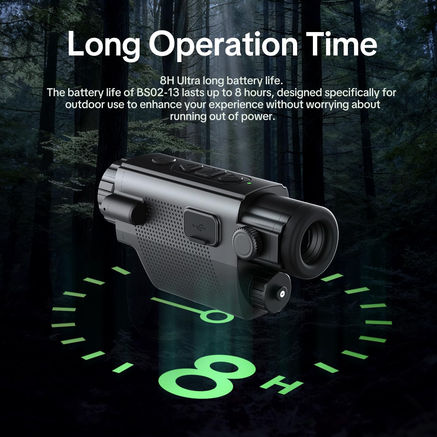 BS02-13 Thermal Imaging Monocular, 256 x 192 IR Resolution, 13mm Lens 50Hz Thermal Night Vision, Supports Wireless